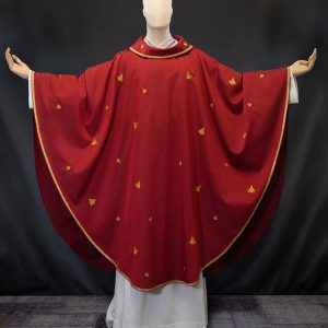 Casula rinascimentale rossa con api