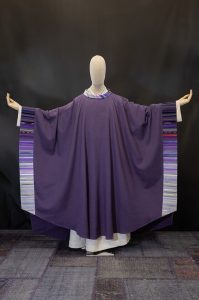 Casula viola morello decorazione degradè