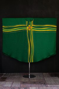 Casula verde decorazione patchwork oro/verde