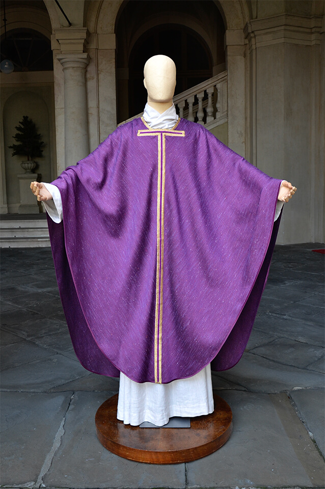 Simple renaissance chasuble in purple color