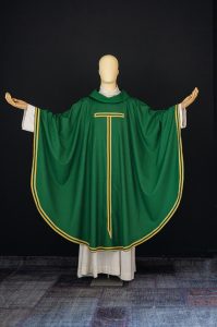 Casula verde decorazioni oro/verde