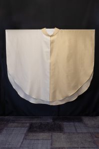 Casula bianca in cotone chiaro/scuro