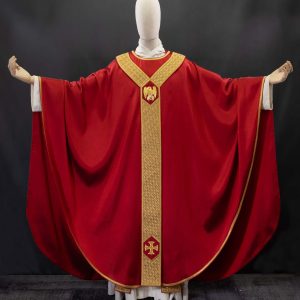 Casula rinascimentale rossa con pallio indipendente